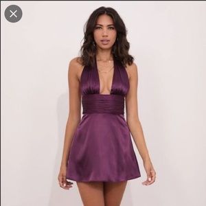 Lucy in the Sky purple halter dress with tie back, size small